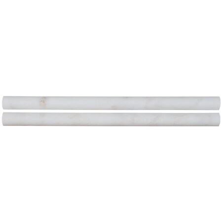 Arabescato Cararra Pencil Molding 3/4 In. X 12 In. Honed Marble Wall Tile, 20PK